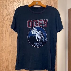 Obey green tee medium